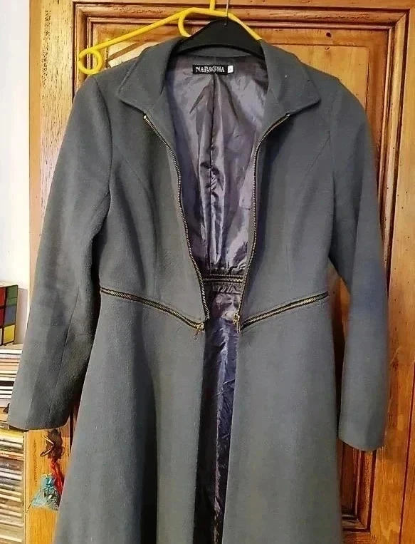 Lange grijze jas die kan worden omgevormd tot een nieuwe blazer – photo 14